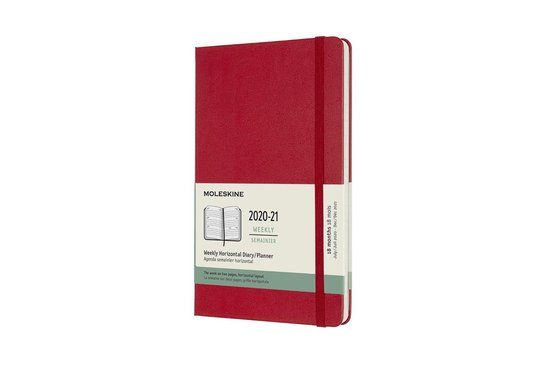 Moleskine 18 maanden weekly notebook planner Scarlet Red Pocket 2021/22